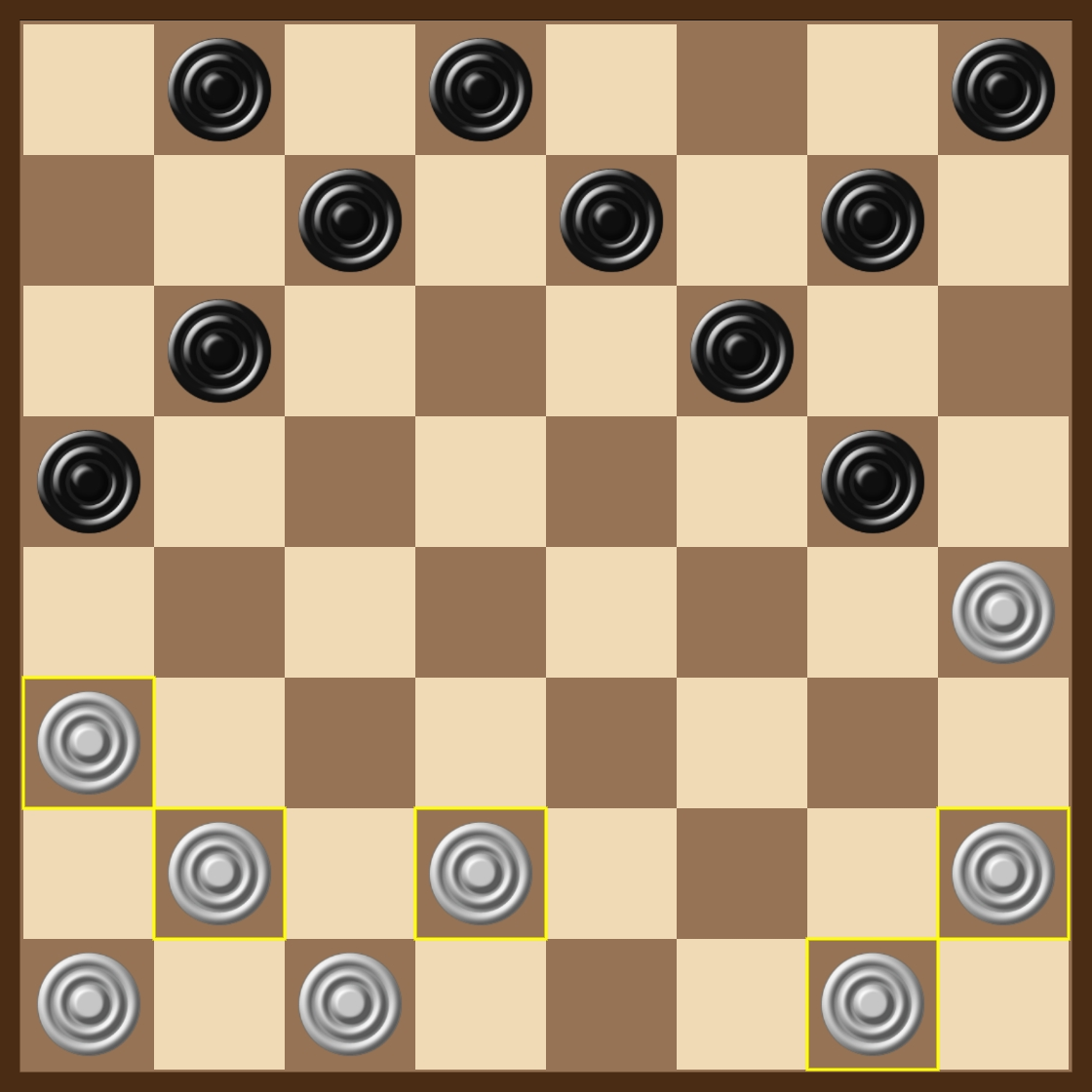 Draughts puzzle position